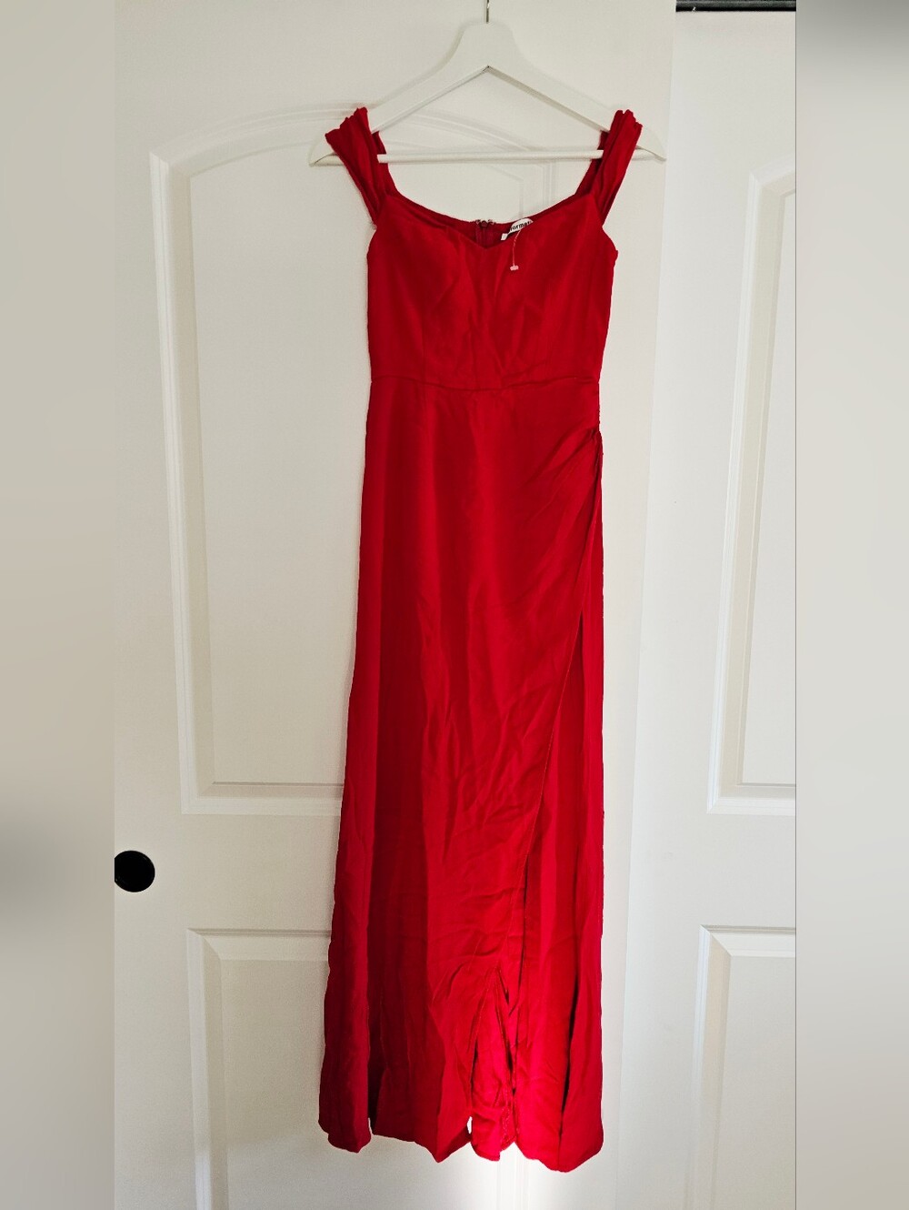 Reformation Marilyn Red Maxi Dress Off-the-shoulder Sweetheart Neckline Size 6 - Picture 4 of 6